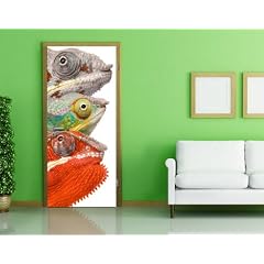 T�rTapete No.17 "CHAMAELEON CLIQUE" 100x210cm Cham�leon, Tiere, Reptilien, Echse, Fototapete, farbig, bunt, Kinder, g�nstig, Photo Wall Mural