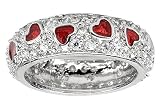 Julietta's Red Heart CZ Enamel Ring