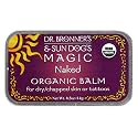 Dr. Bronner's & Sun Dog's Magic Organic Balm for Dry/Chapped Skin or Tattoos, Naked, 0.5-Ounce Tins (Pack of 3)