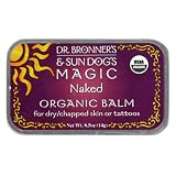 Dr. Bronners & Sun Dogs Magic Organic Balm for Dry/Chapped Skin or Tattoos, Naked, 0.5-Ounce Tins (Pack of 3)