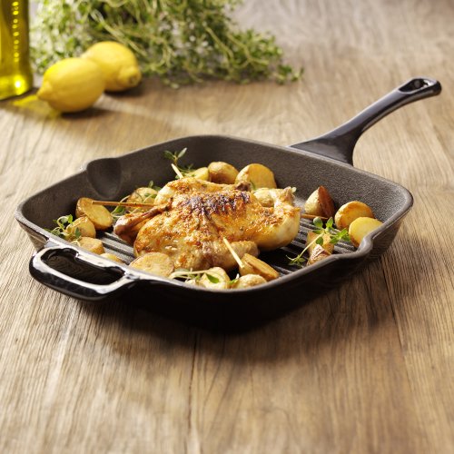 ProCook Cast Iron Square Griddle Black 26cm