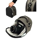 Vangoddy designed SILVER with Luxury Lining Compact DSLR & SLR camera bag, Laurel Luxury Sling For all Cameras Entry Level or Professional with Unique Flip Out Main Compartment Design and Extra Pocket for camera Accessories (Camera body, Lenses, Grip, SLR