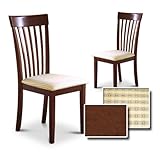 Dark Oak / Cappuccino / Espresso Finish Kitchen Dining Dinette Set of 2 Chairs