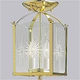 Progress Lighting Polished Brass Clear Decorated Two-Light Semi-Flush