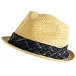 Upturn Brim Summer Stingy Fedora Trilby Hat Natural M/L