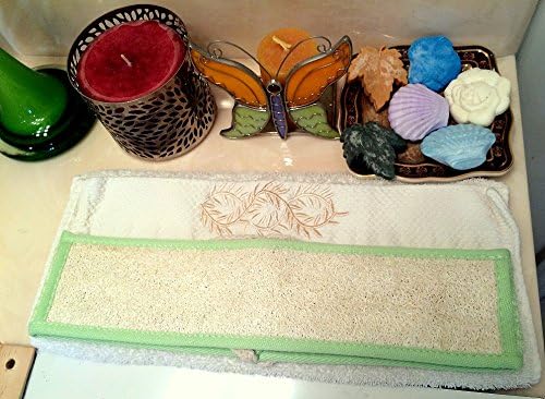 Bamboo Fiber Exfoliating Easy Grip Loofah Back Scrubber for Bath, Shower, Massage or Spa - Perfect Gift for Men and Women