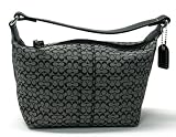 AUTHENTIC COACH SOHO MINI SIGNATURE SMALL/COSMETIC TOP HANDLE POUCH 40589 (Black/Black)