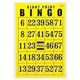Giant Print Bingo Card - Black on Yellow Background