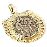 14K Gold Greek Silver Aspendos Olympic Coin Pendant