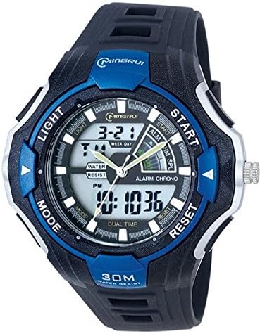 50m Water-proof Digital-analog Boys Girls Sport Digital Watch with Alarm Stopwatch Chronograph Blue