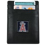 MLB Los Angeles Angels of Anaheim Black Leather Money Clip and Business Card Holder