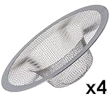 Stainless-Steel Sink & Tub Strainer - Pack of 4 - Small 2.25" Diameter - Perfect for Bathroom Sinks and Tubs - Perfect for catching hair