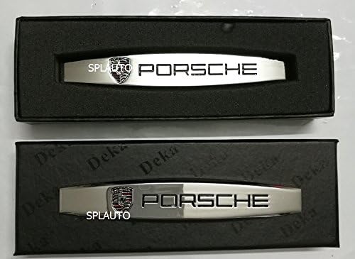 2x SPLAUTO Sliver Metal Car Fender Badge Side Skirt Emblem for Porsche