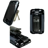 Apple iPhone 3G Grey PU Leather and Nylon Case Cover with Removable Video Stand Belt Clip (iPhone NOT Included)
