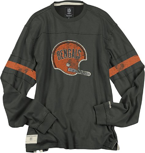 Reebok Cincinnati Bengals Black Vintage Applique Throwback Shirt (M=40)