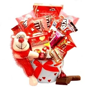 Monkey Love Valentines Day Gift Basket of Candy for Men, Women or Kids by Gift Basket Station