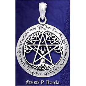 Cut Out Large Tree Pentacle Pendant