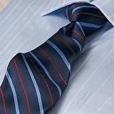 Italian Satin Stripe Neckwear Navy Regular