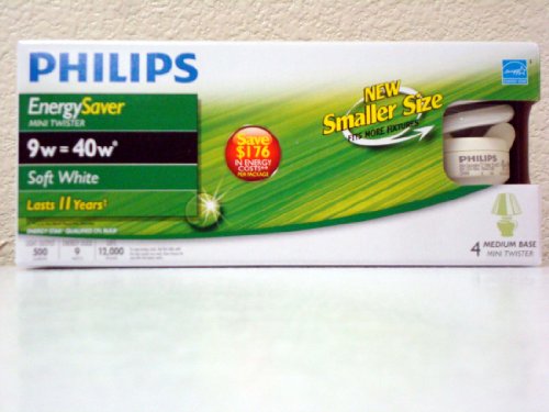 Philips 408310 9-Watt EnergySaver Light Bulb4-Pack