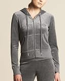 51XG0606XNL. SL160  Crystal Logo Velour Hoodie   CHARCOAL/HEATHER GRY (XS)