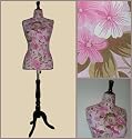 Vintage Shabby Chic Oriental Pink Life Size Mannequin / Dressmakers Dummy