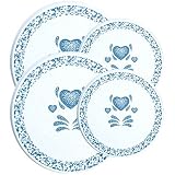 Corelle Coordinates Blue Hearts Economy Burner Covers, Set of 4