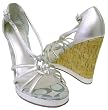 Coach Joslin Silver Signature Wedges Sandals Shoes New