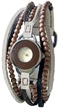 Kahuna KW06019L Ladies Multi Thong Watch with Leather, Suede and Beaded Strap