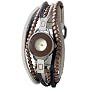 Kahuna KW06019L Ladies beaded multi-thong leather strap watch