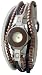 Kahuna KW06019L Ladies Multi Thong Watch with Leather, Suede and Beaded Strap