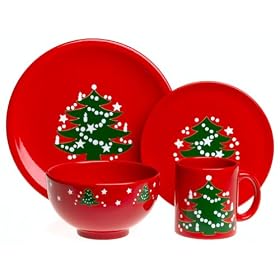 Waechtersbach Christmas Tree 16-Piece Dinnerware Set, Service for 4