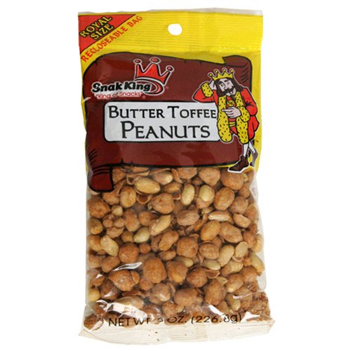 Snak King Peanuts, Butter Toffee, 8-Ounce Bags (Pack of 24) by Snak King
