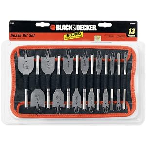 Black and Decker 71-536 13 Piece 1 4-Inch to 1-1 2-Inch Spade Drill Bit Assortment by 