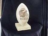 Michigan Wolverines Helmet Laser Engraved Solid Maple Wood Football (Large) by Gridworks