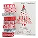 Crafty Rabbit Christmas Washi Tape - Set of 8 Rolls - 262 Feet Total - Red, Grey, White