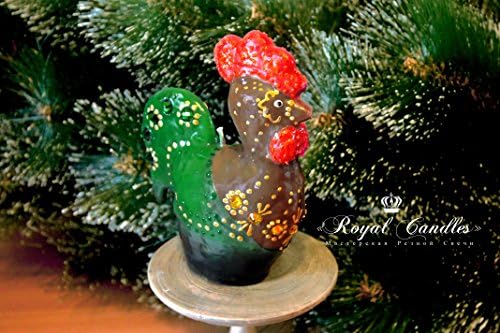Rooster - Christmas rooster - Rooster 2017 - Christmas candle - Christmas gift - Rooster - Fiery rooster - Small candles -Little gift