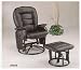 BEAUTIFUL BLACK LEATHERETTE DELUXE SWIVEL GLIDER