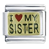 I Heart My Sister Italian Charms Bracelet Link
