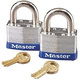 Master Lock 5T Keyed-Alike Wide Laminated Pin Tumbler Padlocks, 2-Inch, Steel, 2-Pack