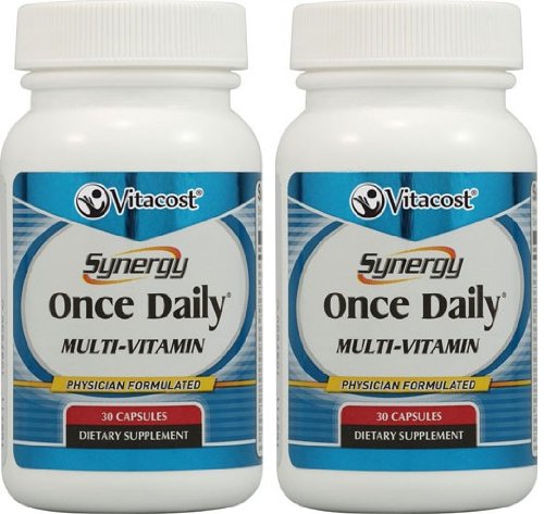 Vitacost Synergy Once Daily Multi-Vitamin -- 2 bottles each of 30 Capsules -- 60 Total Vitacost Synergy Once Daily Multi-Vitamin -- 2 bottles each of 30 Capsules -- 60 Total