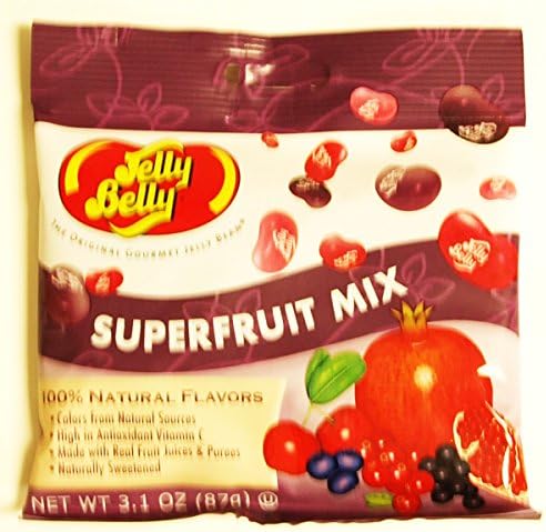 Clay Foods- Jelly Belly Jelly Beans - Fruit Flavors - Pick a Flavor - Cherry, Fruit Bowl, Pear, Pomegranate, Superfruit Mix, Tropical Mix, or Sours (SuperFruit Mix)