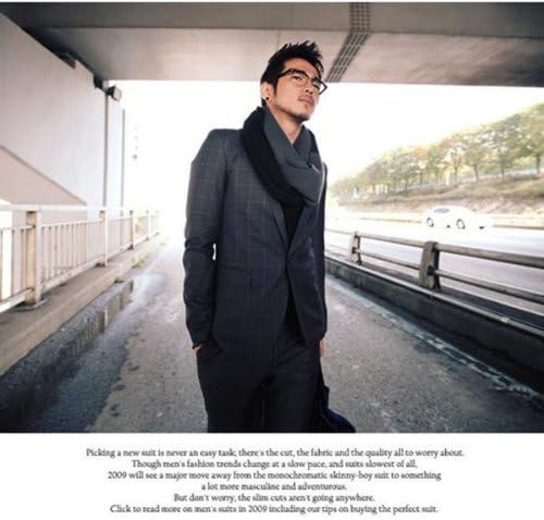 Elegant Men's Infinity Knit Scarf Shawls Different Colors (black *gray)