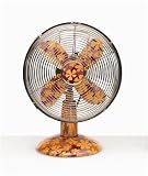Deco Breeze Colored Metal Fan with Orange Flowers Image