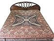 Pashmina Indian Bedding Cashmere Rust Paisley Jamavar Bedspread Throw Blanket