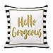 Hatop Gold Glitter Stripes Square Throw Pillow Case Cushion Cover Home Decor