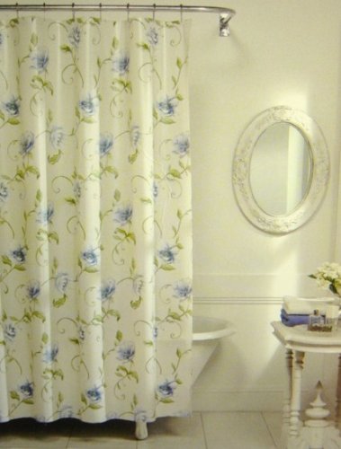 Spring Rose Lavender Cream Floral Vinyl Shower Curtain Spring Rose Lavender Cream Floral Vinyl Shower Curtain