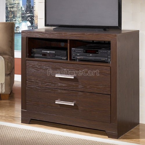 Modern Replicated Oak Grain Aleydis Media Chest