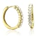 14k Yellow Gold Circle Hoop Huggies Diamond Earrings (GH, SI-I, 1.00 carat)