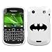 BLACKBERRY BOLD 9930 BLACK BATMAN ON WHITE HARD CASE COVER
