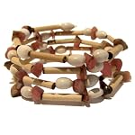 Rhodochrosite Bracelet 03 Wrap Genuine Pink Stone White Jobs Tears Wildgrass Seed Bamboo Wood Four Coil Adjustable Memory Wire